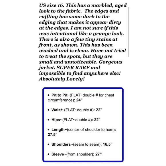 Yest Womens Sz 16 Red Ruched Ruffled Full Zip Jacket Tiered Grunge Marbled Chic - Picture 2 of 12